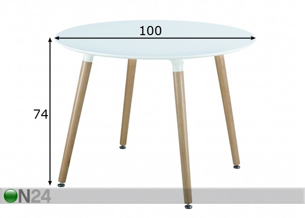 Обеденный стол Villas Ø 100 cm размеры