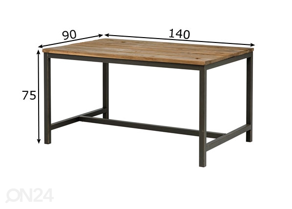 Обеденный стол Vintage 140x90 cm размеры