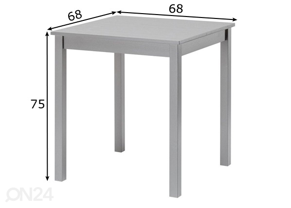 Обеденный стол Vita 68x68 cm размеры