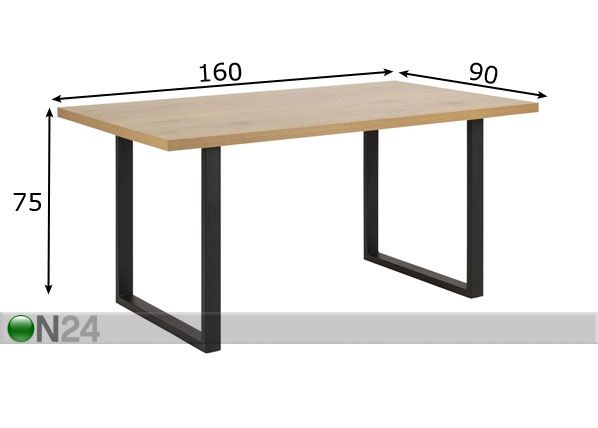 Обеденный стол Wales 160x90 cm размеры