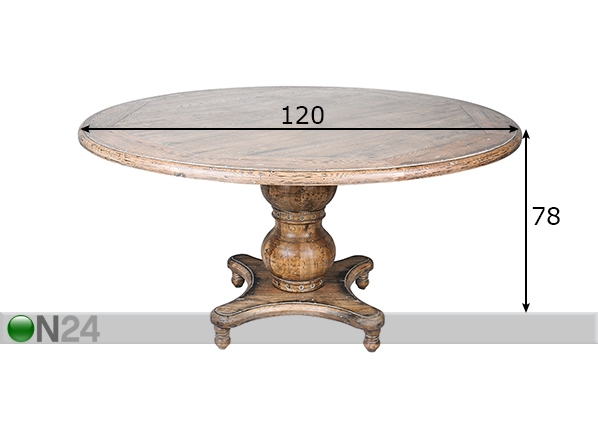 Обеденный стол Watson Ø 120 cm размеры