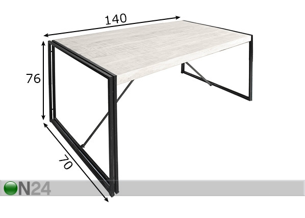 Обеденный стол White Panama 140x70 cm размеры