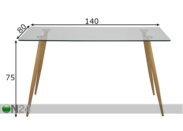 Обеденный стол Wilma 80x140 cm