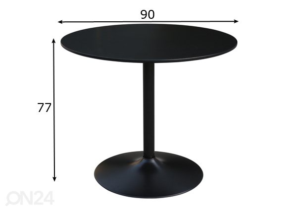 Обеденный стол Wilma Ø 90 cm размеры