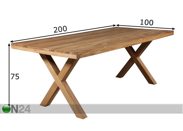 Обеденный стол X-Factor 200x100 cm размеры