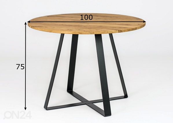 Обеденный стол Ø 100 cm размеры