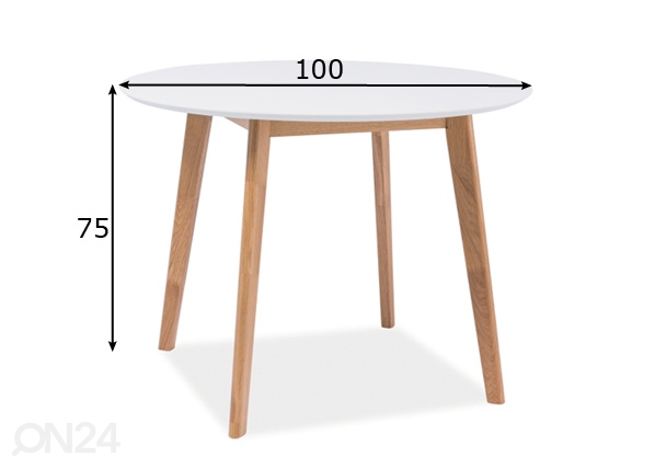 Обеденный стол Ø 100 cm размеры