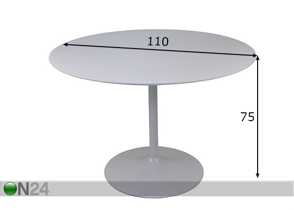 Обеденный стол Ø 110 cm размеры