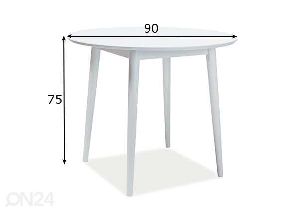 Обеденный стол Ø 90 cm размеры