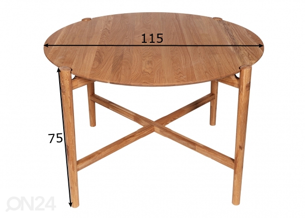 Обеденный стол Ø115 cm размеры
