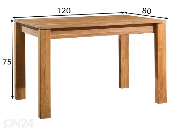 Обеденный стол из массива дуба Provence 4 120x80 cm размеры