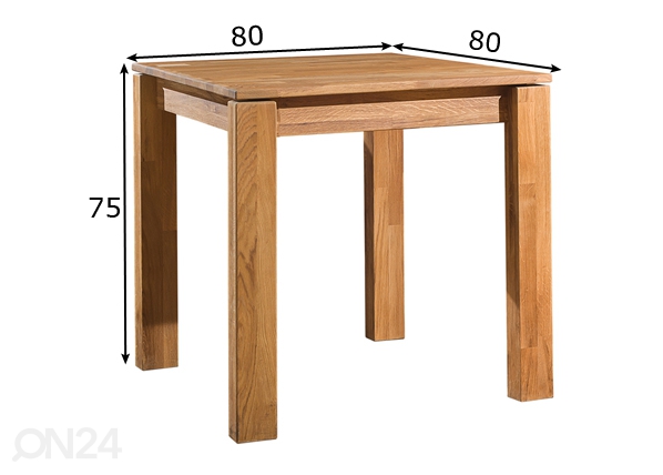 Обеденный стол из массива дуба Provence 4 80x80 cm размеры