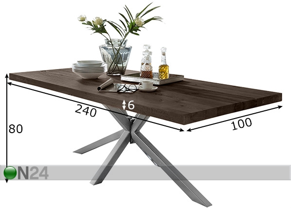 Обеденный стол из массива дуба Tisch 240x100 cm размеры