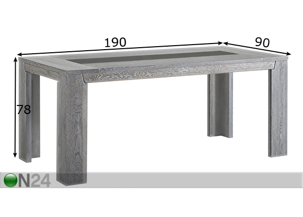 Обеденный стол с ящиками Titan 190x90 cm размеры
