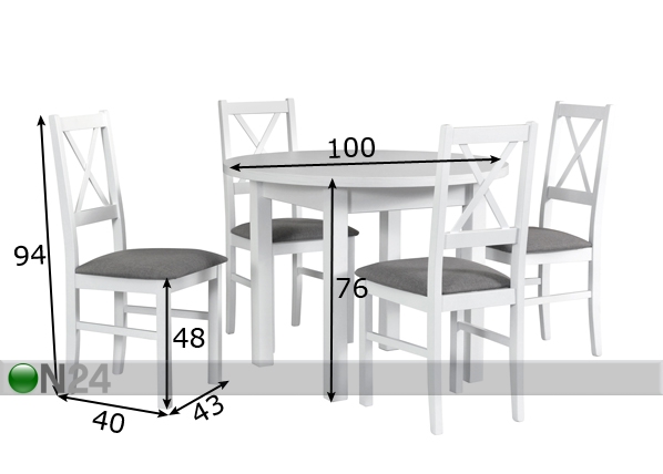 Обеденный стул + 4 стула размеры