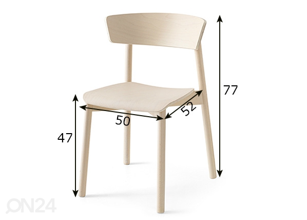 Обеденный стул Clelia, 2 шт размеры