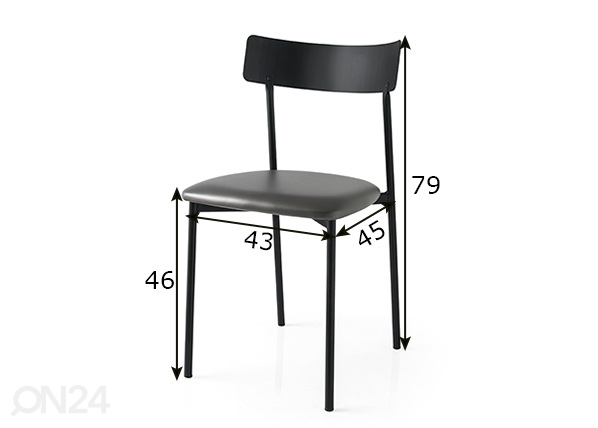 Обеденный стул Clip, 2 шт размеры
