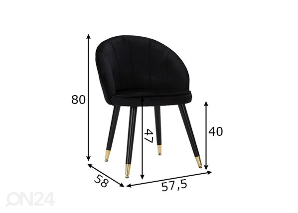 Обеденный стул Glam, чёрный/золотистый размеры