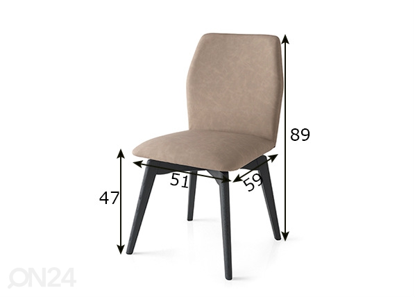 Обеденный стул Hexa вращаемый, 2 шт размеры