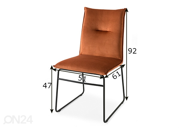 Обеденный стул Maya, 2 шт размеры