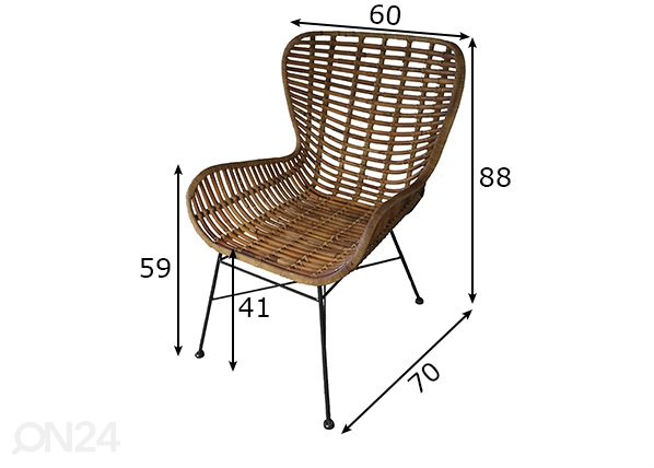 Обеденный стул Rattan размеры