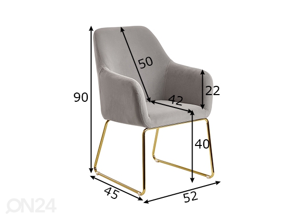 Обеденный стул, серый размеры
