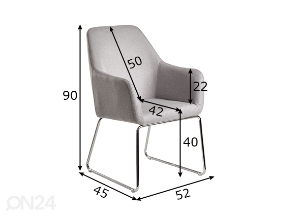 Обеденный стул, серый размеры