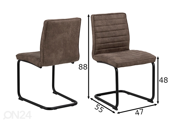 Обеденный стулья Mex, 2 шт размеры