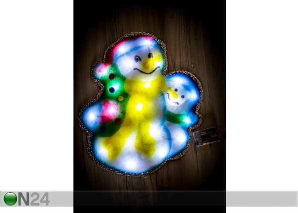 Оконная декорация Снеговик с LED лампочками