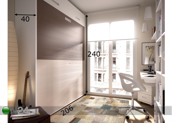 Откидная двухъярусная кровать-шкаф 90x190 cm, с верхними шкафами размеры