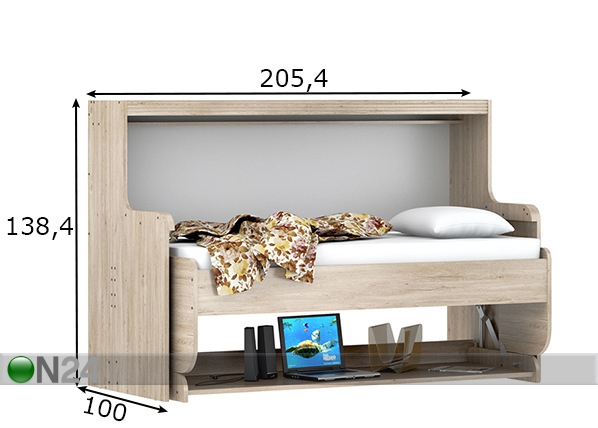 Откидная кровать-стол 90x190 cm размеры