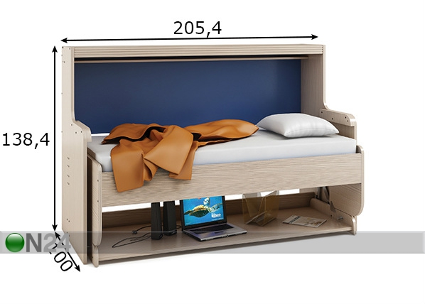 Откидная кровать-стол 90x190 cm размеры