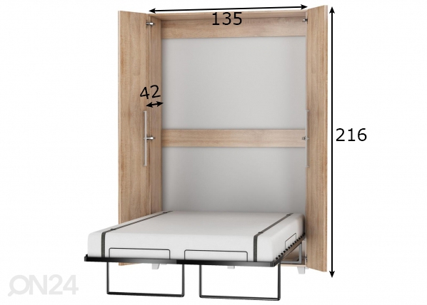 Откидная кровать-шкаф 120x200 cm размеры