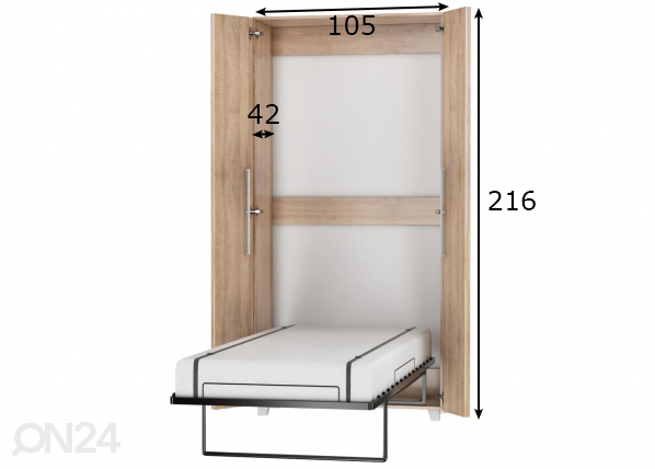 Откидная кровать-шкаф 90x200 cm размеры