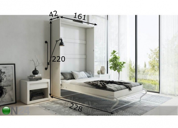 Откидная кровать-шкаф Invento 140x200 cm размеры