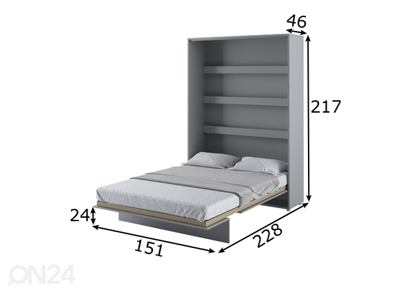 Откидная кровать-шкаф Lenart BED CONCEPT 140x200 cm размеры