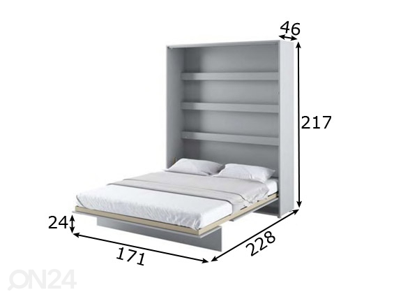 Откидная кровать-шкаф Lenart BED CONCEPT 160x200 cm размеры