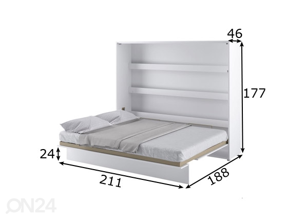 Откидная кровать-шкаф Lenart BED CONCEPT 160x200 cm размеры