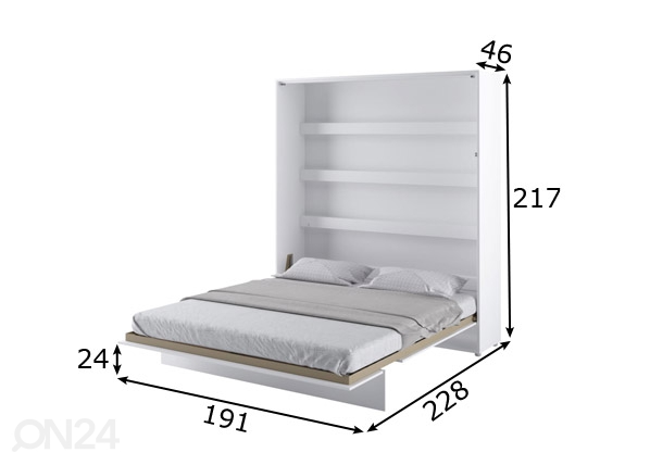 Откидная кровать-шкаф Lenart BED CONCEPT 180x200 cm размеры