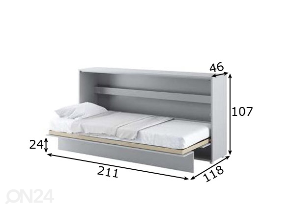 Откидная кровать-шкаф Lenart BED CONCEPT 90x200 cm размеры