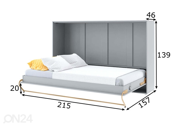 Откидная кровать-шкаф Lenart CONCEPT PRO 120x200 cm размеры