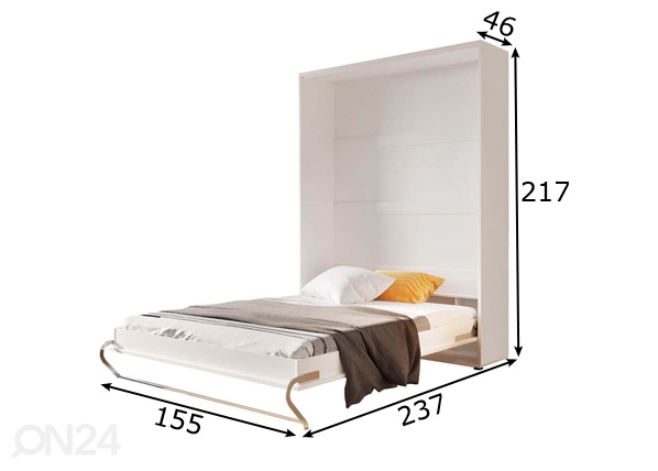 Откидная кровать-шкаф Lenart CONCEPT PRO 140x200 cm размеры