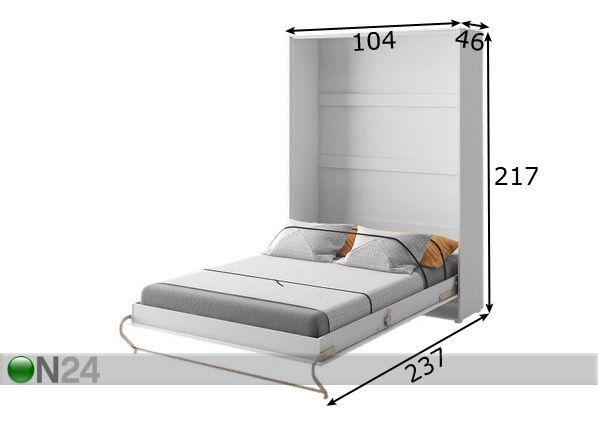 Откидная кровать-шкаф Nordic Plus 90x200 cm размеры