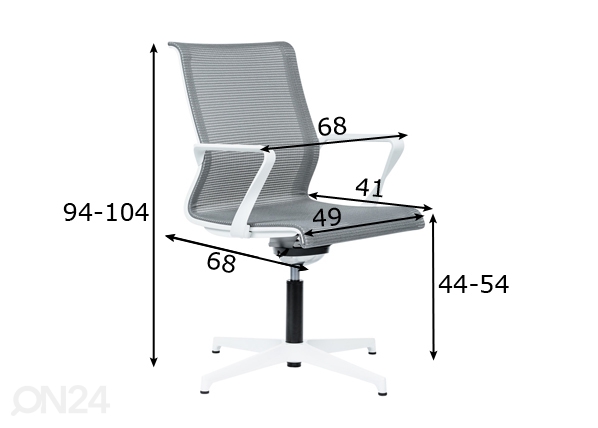 Офисный стул / рабочий стул Epic, белая рама размеры