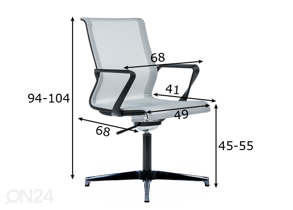 Офисный стул / рабочий стул Epic, чёрная рама размеры