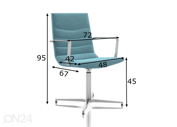 Офисный стул / рабочий стул Shiny Basic размеры