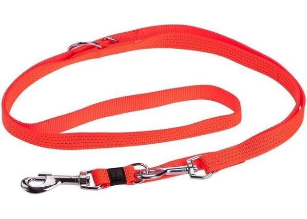 Поводок для дрессировки собак регулируемый, светоотражающий, 20 мм, оранжевый