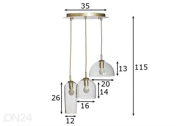 Подвесной светильник Blanca 3 размеры