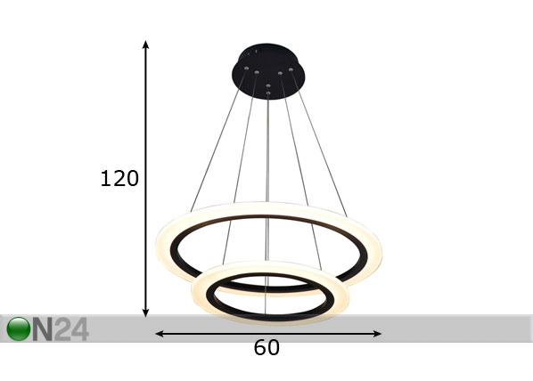 Подвесной светильник Circle Flat Black LED размеры
