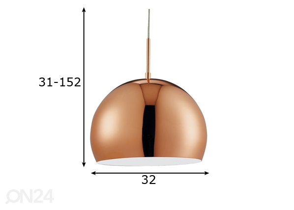 Подвесной светильник Copper Ball размеры